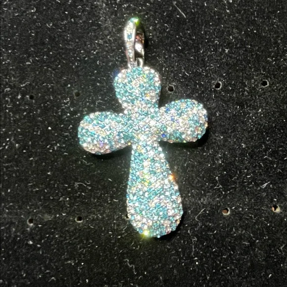 Real Collectibles by Adrienne Pave Cross Pendant with Chain - Picture 3 of 6